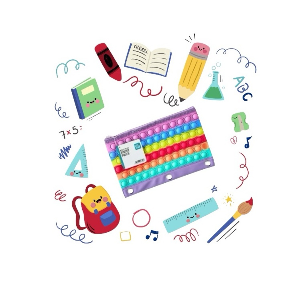 Rainbow Pop It Binder Pouch